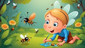 Les enfants aiment les insectes 