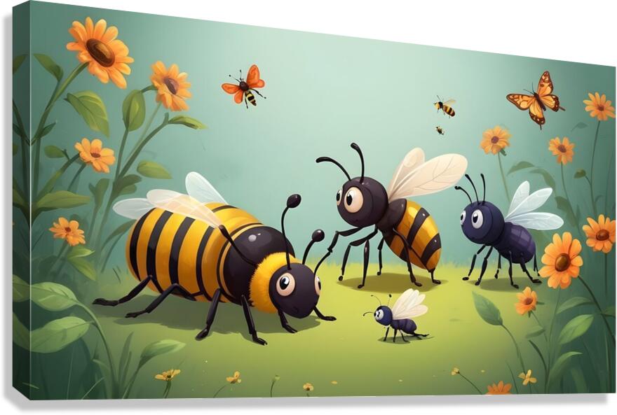 les abeilles en photo  Canvas Print