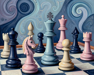 Surreal Chessboard Dreamscape