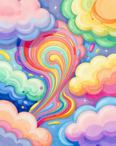 Vibrant Swirling Clouds