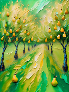 Enchanted Pear Orchard Pathway