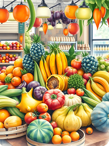 Vibrant Produce Display in Market