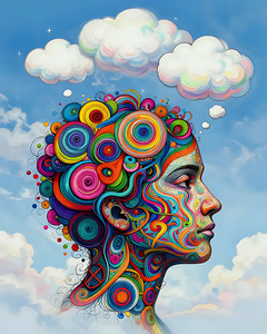 Vibrant Dreamscape Portrait