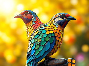 Bird stained glass 9