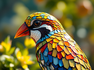 Bird stained glass 10