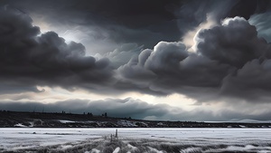 Dramatic Sky Over Winter Landscape