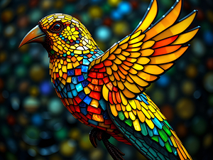 Bird stained glass 15