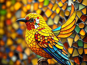 Bird stained glass 8