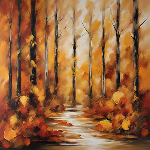 Golden Autumn Forest Pathway