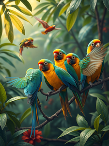 Colorful tropical birds 11
