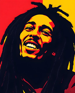 Bob Marley Vibrant Portrait