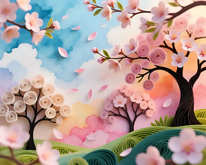 Whimsical Blossom Landscape