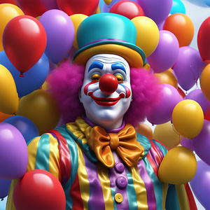 Clown with colorful balloons 22