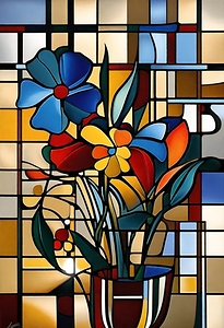 Stained Glass Flower 13