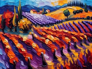 Vibrant Vineyard Landscape at Sunset 2