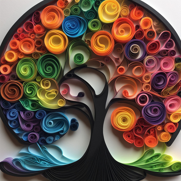 Colorful Paper Tree 18 by Esmonbijouart