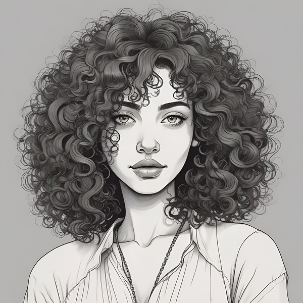 Curly Hair Character Design 22 Print