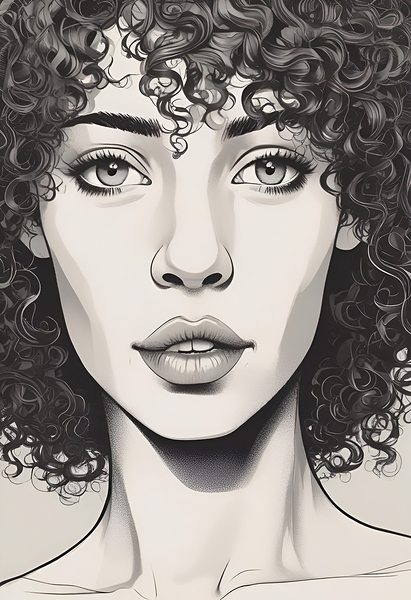 Curly Hair Character Design 6 Print