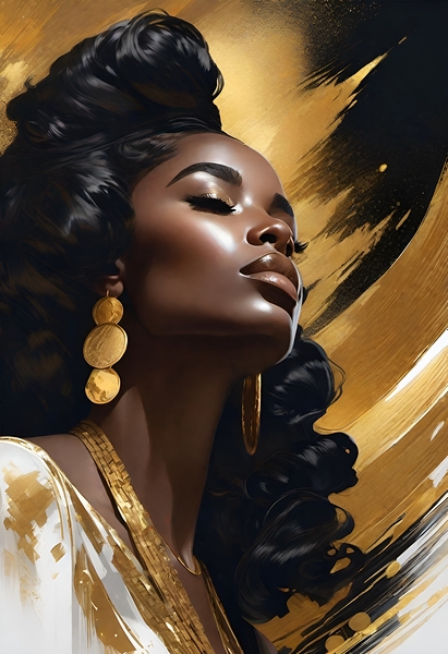 Gold and black 14 Print