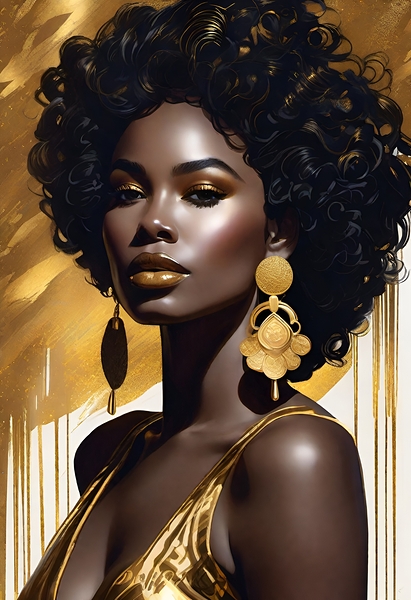 Gold and black 15 Print