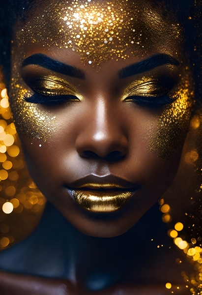 Gold and black 26 Print