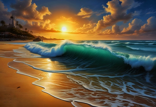 Golden Hour on the Shore 2 Print