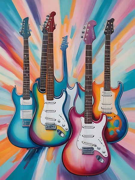 Rainbow Guitars Print