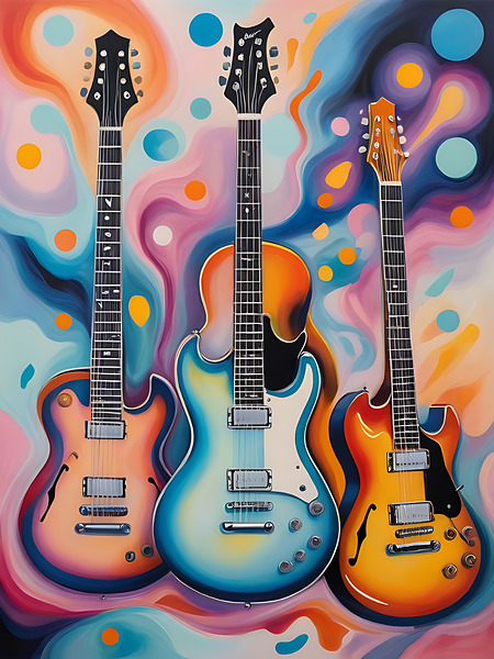 Rainbow Guitars 3 Print