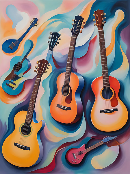Rainbow Guitars 4 Print