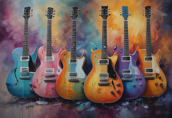Rainbow Guitars 9 Print