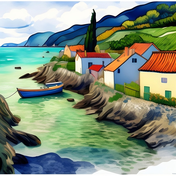 Village by the Sea 14 Print