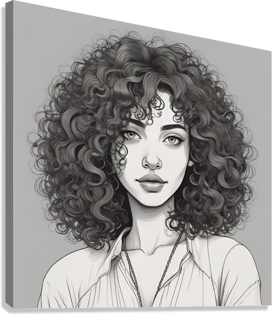 Curly Hair Character Design 22 Canvas Print