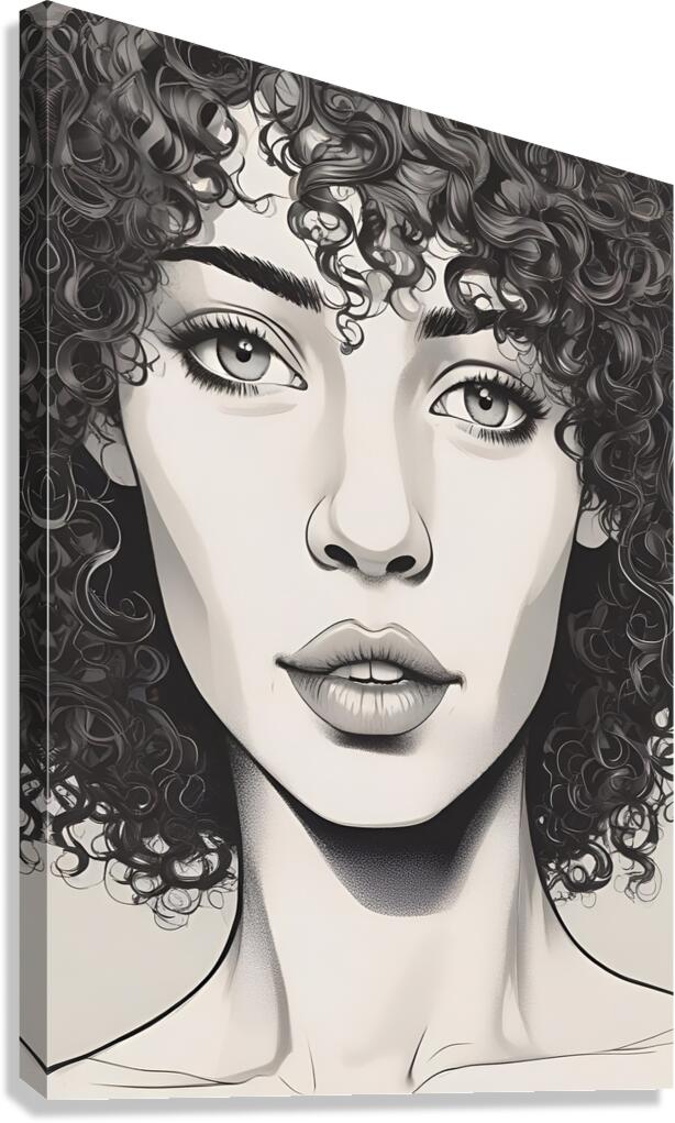 Curly Hair Character Design 6 Canvas Print