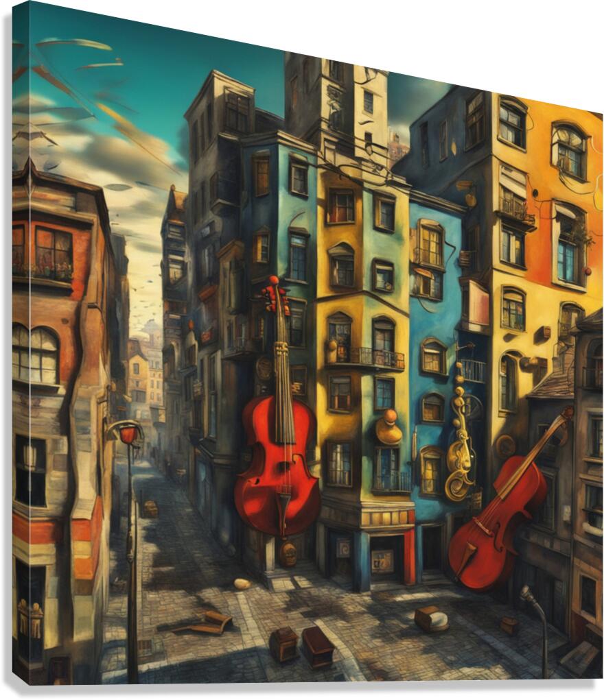 A Musical Cityscape 16 Canvas Print