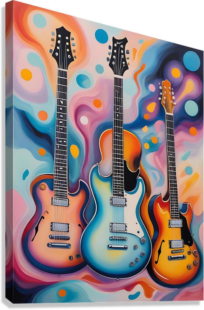 Rainbow Guitars 3 Canvas Print