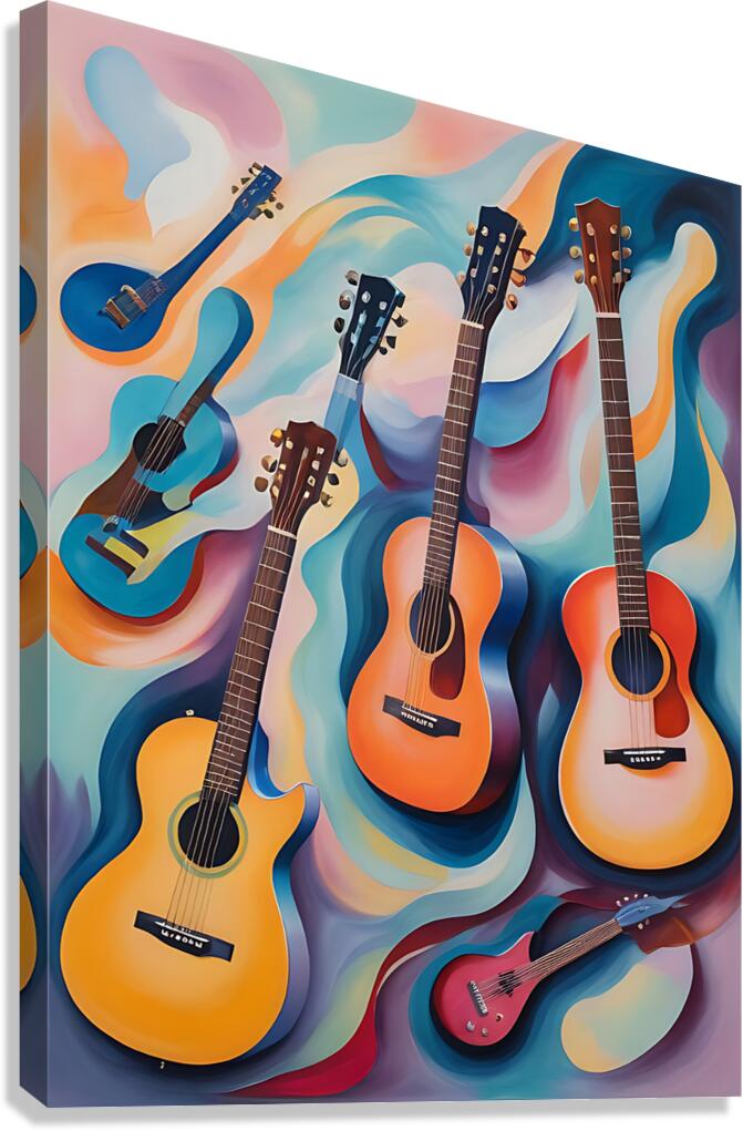 Rainbow Guitars 4 Canvas Print