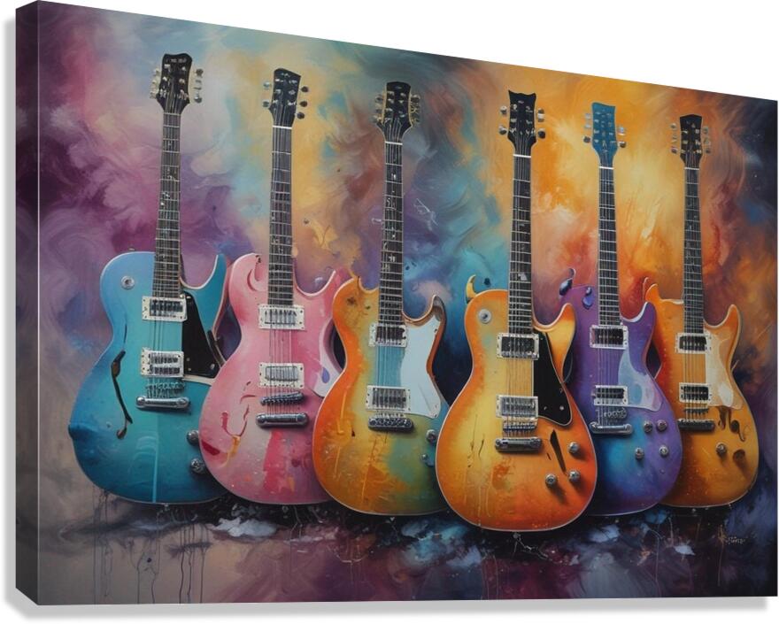 Rainbow Guitars 9 Canvas Print
