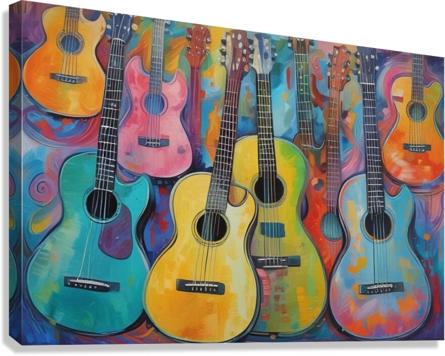 Rainbow Guitars 13 Canvas Print