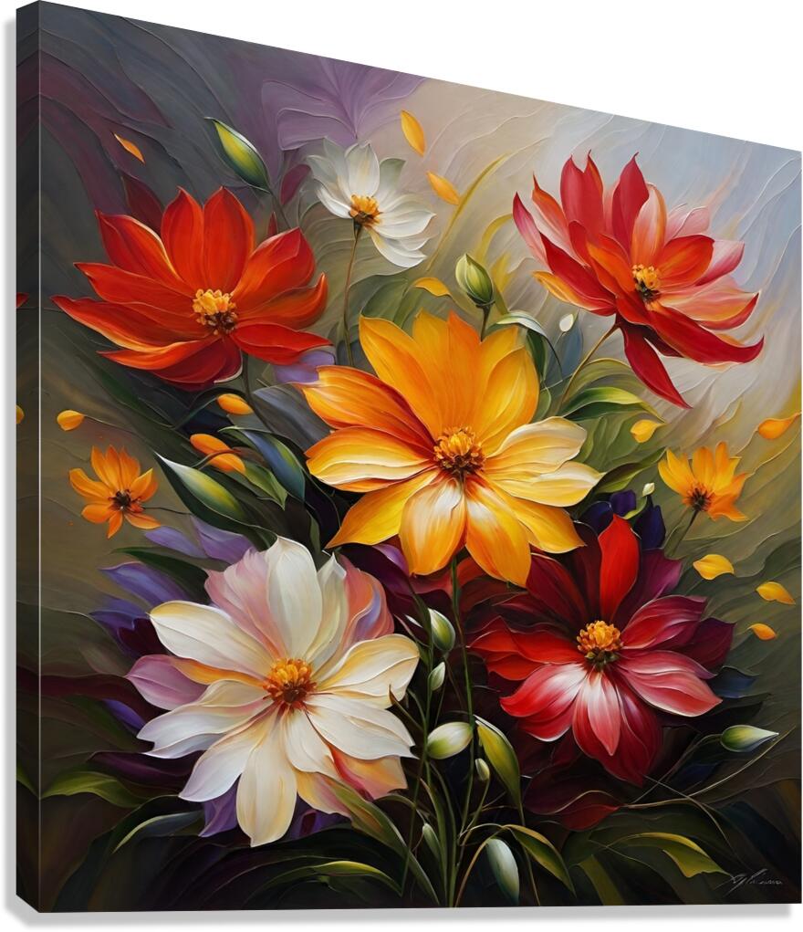 Colorful Floral Art 25 Canvas Print