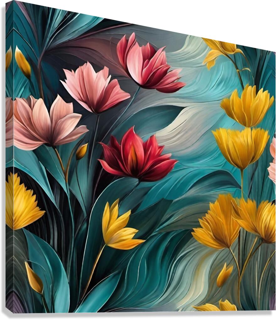 Colorful Floral Art 13 Canvas Print