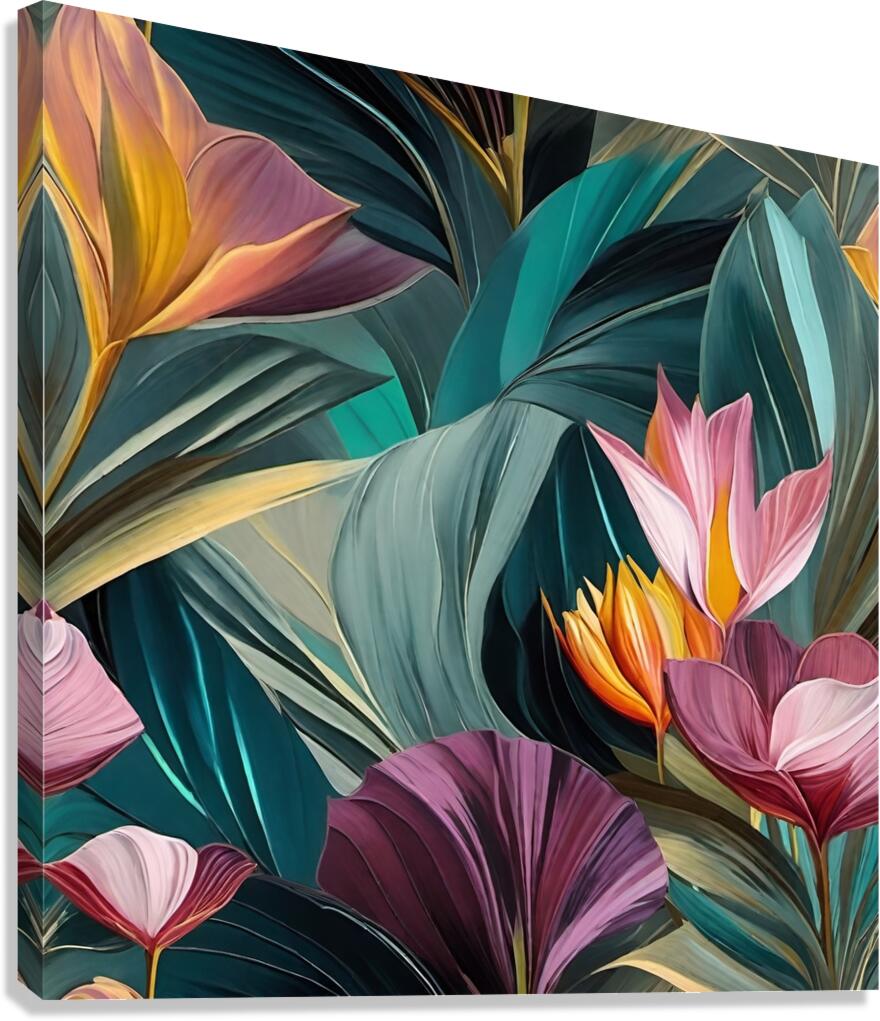 Colorful Floral Art 12 Canvas Print