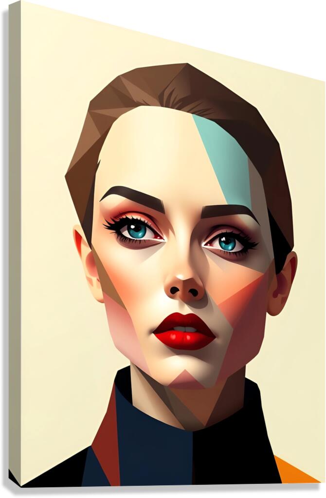 Geometric Styled Portrait Canvas Print