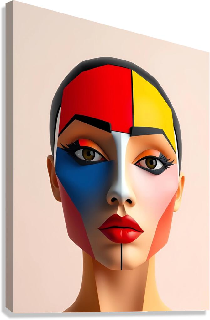 Geometric Painted Face Canvas Print