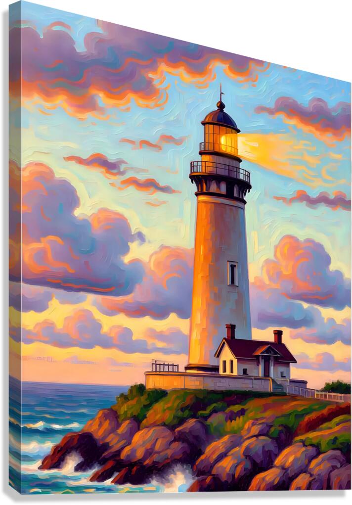 Lighthouse at Sunset Canvas Print