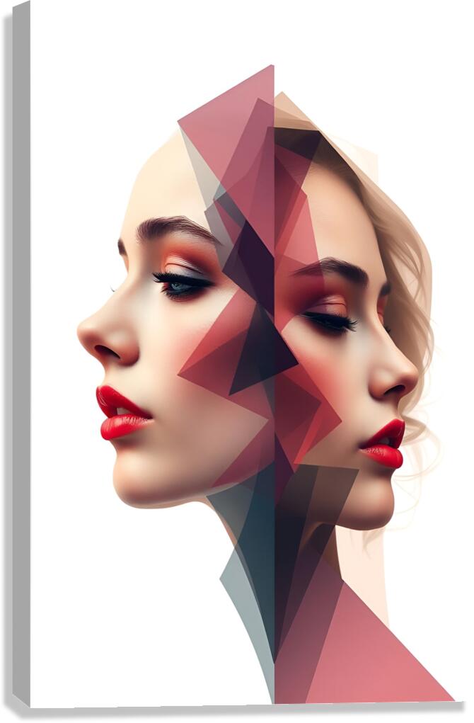Double Exposure Faces Canvas Print