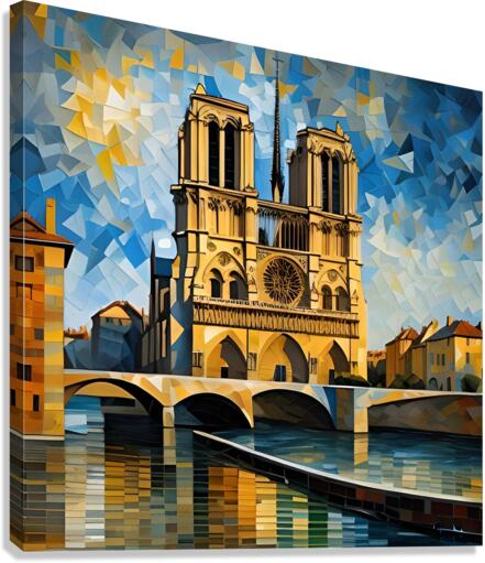Notre Dame Mosaic Canvas Print