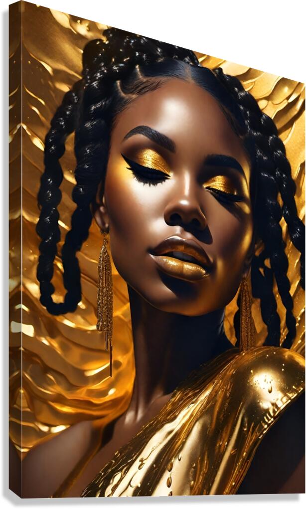 Gold and black 23 Canvas Print