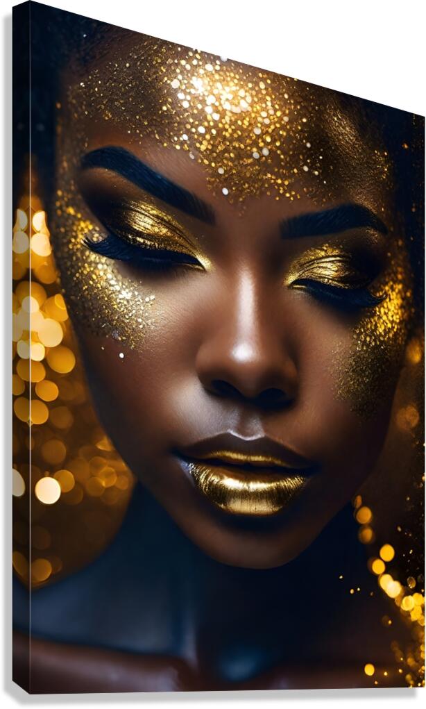 Gold and black 26 Canvas Print