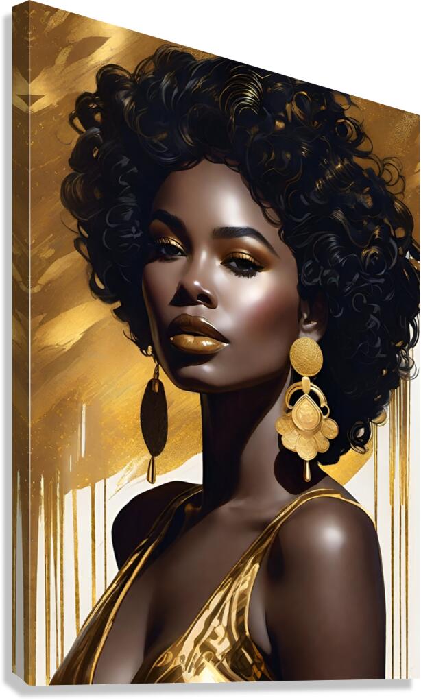 Gold and black 15 Canvas Print