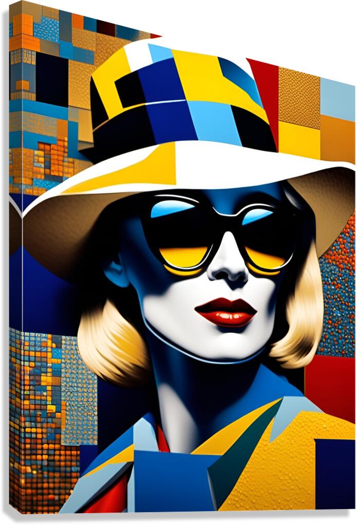 Sunny Lady in a Stylish Hat 5 Canvas Print